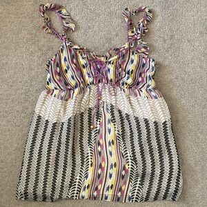 For Love And Liberty ikat silk babydoll tank, Small.